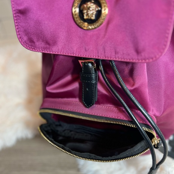Versace Burgundy Nylon Backpack - Picture 7 of 10